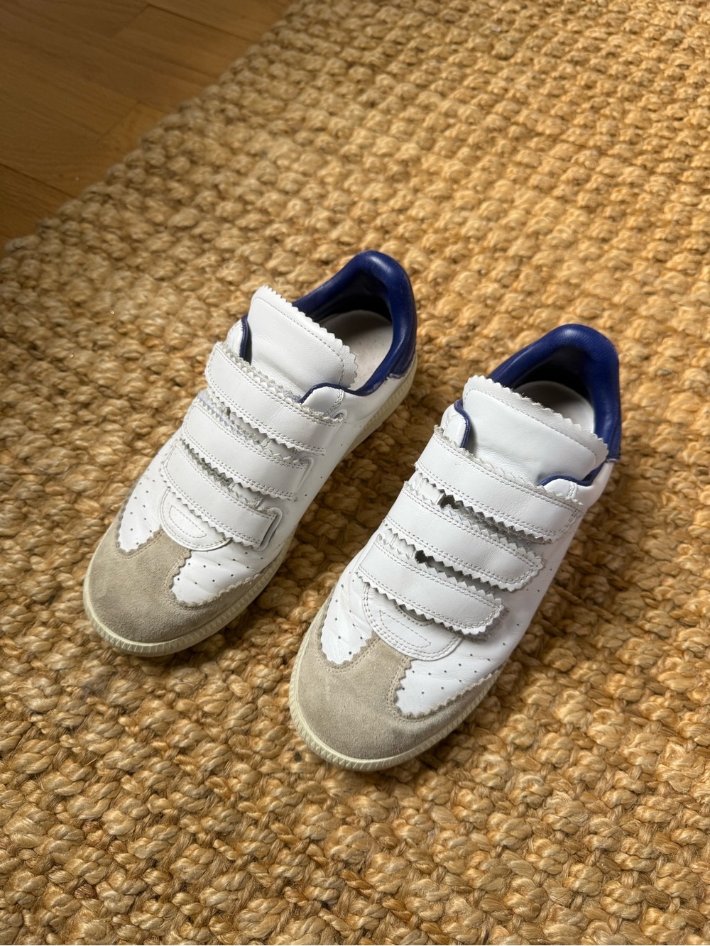 Isabel Marant White and Beige Leather Suede Sneakers - Picture 5 of 5